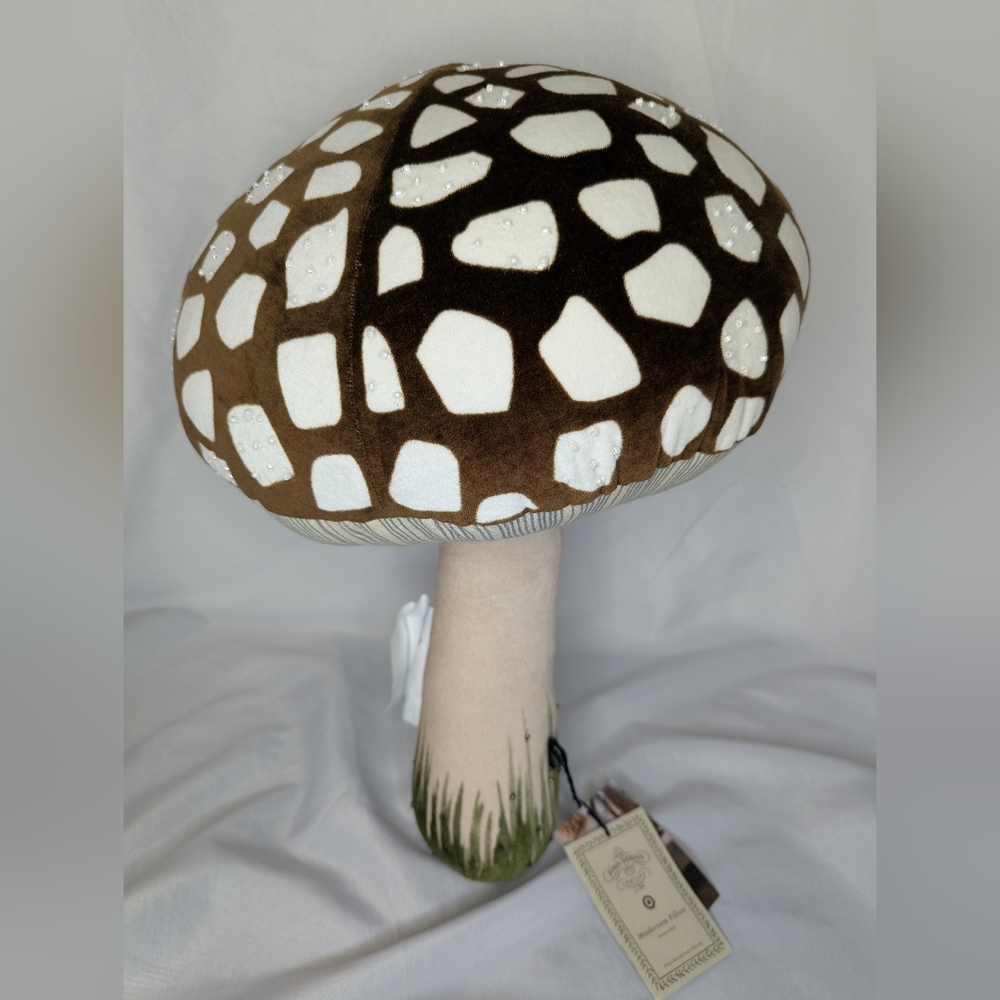 NWT John Derian Decorative Mushroom Pillow
